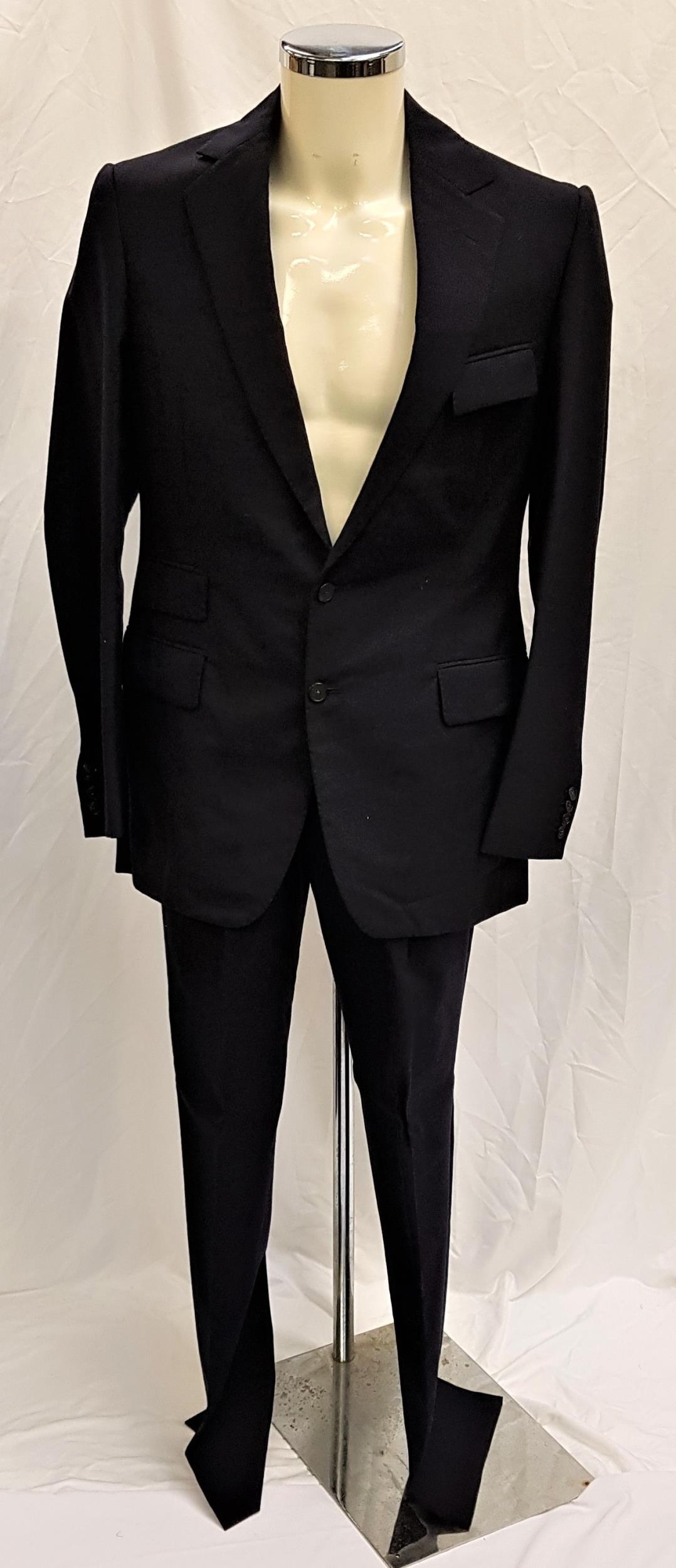 GEORGE HAMILTON - CUSTOM MADE NAVY BLUE SUIT the trousers with 34 inch inside leg and 33 inch waist,