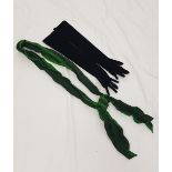 HOW THE GRINCH STOLE CHRISTMAS (2000) - SASH AND GLOVES Black velour long length gloves and a two