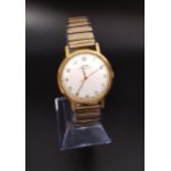 GENTLEMAN'S ORIS VINTAGE WRISTWATCH with a gold plated case, the silvered dial marked Oris Anti