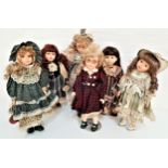 SEVEN BOXED LEONARDO PORCELAIN DOLLS including Carole LP4393, Naomi LP3198, Stephanie LP6090,