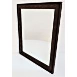 TWO WOODEN FRAMED RECTANGULAR WALL MIRRORS one in carved oak frame, 62.5cm x 51.7cm; the other