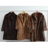 LADYS PALE BROWN MINK COAT with a retailers label for A.E.Richfeld, 73 Dunlop Street, Glasgow, a