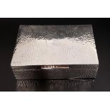 EDWARD VII SILVER PLAYING CARD BOX with a circular cartouche monogrammed AR to the lift up lid, with