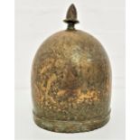 INDO PERSIAN BRASS SECTION OF A LAMP of dome form with elaborate decoration overall of figures,