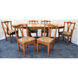 DUCAL VICTORIA PINE EXTENDING DINING TABLE AND CHAIRS the table with pull apart D ends revealing a