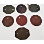 SELECTION OF MILITARY IDENTIFICATION TAGS in cardboard, some round and some octagonal, named to J.