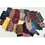 SELECTION OF VINTAGE GENTS CRAVATS various designs and patterns including Paisley pattern, with silk