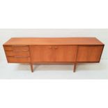 MCINTOSH TEAK SIDEBOARD with a pair of central cupboard doors flanked by three drawers and a pull