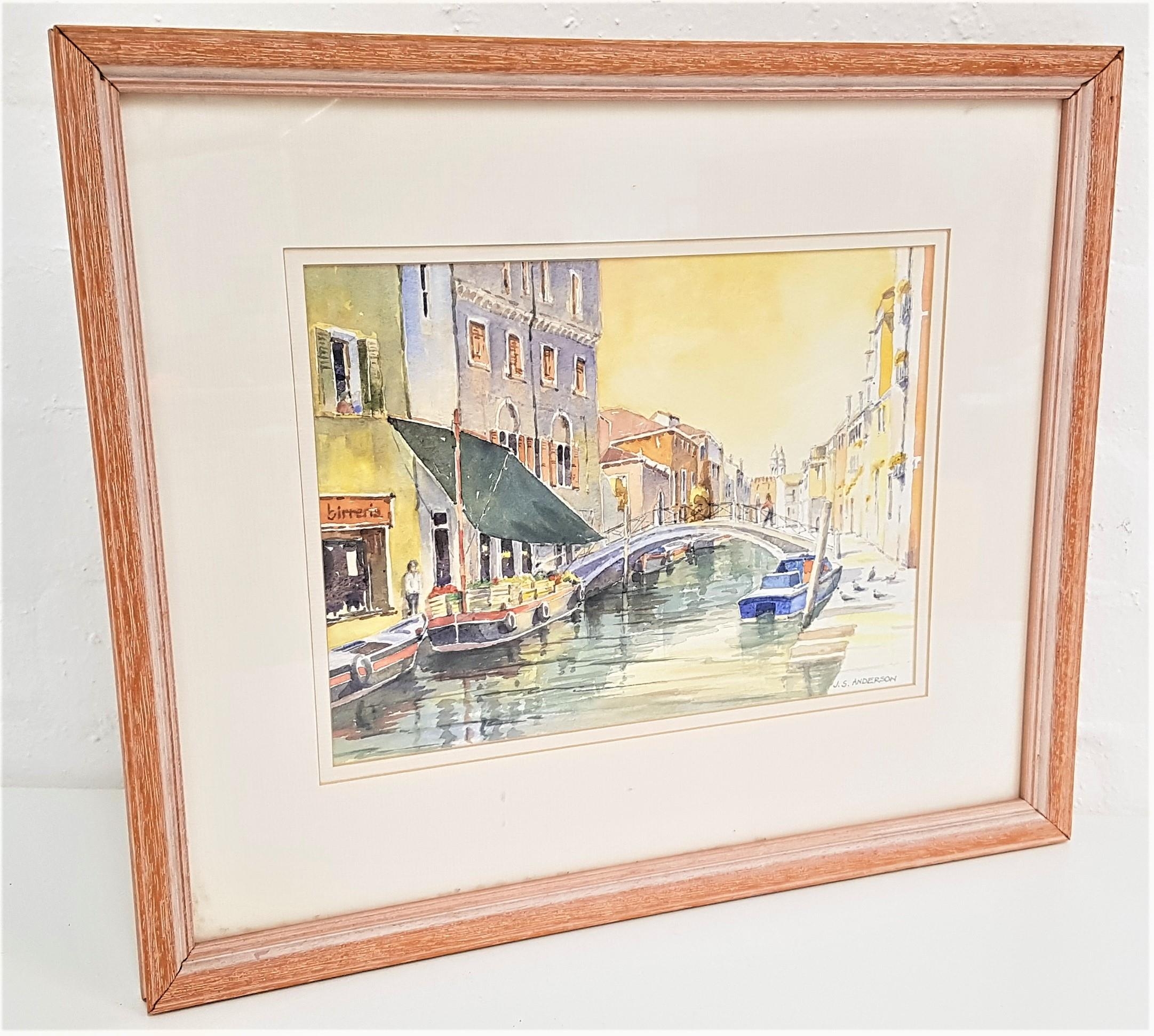 JOHANN S. ANDERSON Venice canal, watercolour, signed, 19.5cm x 27.5cm