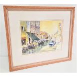 JOHANN S. ANDERSON Venice canal, watercolour, signed, 19.5cm x 27.5cm