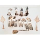 SELECTION OF KINGS PATTERN FLATWARE including twelve dinner knives, twelve steak knives, twelve side