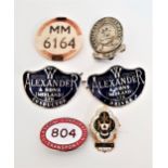 SELECTION OFF BUS AND TRAM BADGES including two W.Alexander & Sons conductor badges in blue
