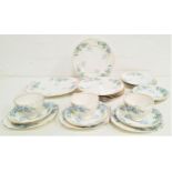 RADFORDS POPPY PART TEA SERVICE comprising tea cups and saucers, cake, sandwich and side plates (22)