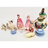 MIXED LOT OF CERAMICS including Royal doulton figurines A Victorian Lady, HN727, May Time, HN2113