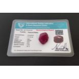 CERTIFIED LOOSE NATURAL RUBY the rough cut ruby weighing 31cts, with ITLGR Gemmological Report