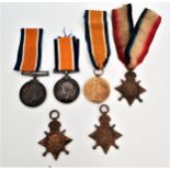 SIX WWI MEDALS including three 1914-1915 Star's for 17653 Private G.Clark Royal Scottish