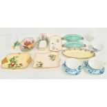 MIXED LOT OF CERAMICS including a Carlton Ware floral decorated oval dish, two Royal Winton oblong