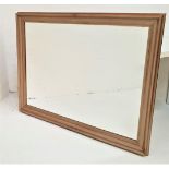 LARGE RECTANGULAR WALL MIRROR in a painted pine frame, 107cm x 137cm