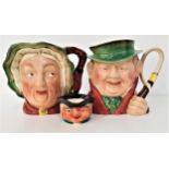 TWO BESWICK CHARACTER JUGS depicting Tony Weller, 17cm high and Sairey Gamp, 17cm high; and a
