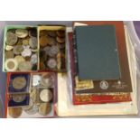 SELECTION OF BRITISH AND WORLD COINS including a large number of commemorative crowns; a cased