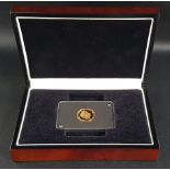 CHURCHILL - THE GREATEST BRITON FULL SOVEREIGN COIN twenty-two carat gold, in box and magnetic