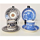 WEDGWOOD FLORENTINE COFFEE SET comprising six coffee cans and six saucers, together with a Willow