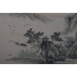 A COLLECTION OF CHINESE HAND COLOURED PRINTS garden and landscape scenes the larger 39cm x44 60cm