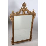 A CONTINENTAL GILT FRAMED MIRROR the rectangular bevelled glass plate within a beadwork frame with