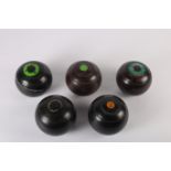 FIVE LAWN BOULES size 2 3 4 & 7