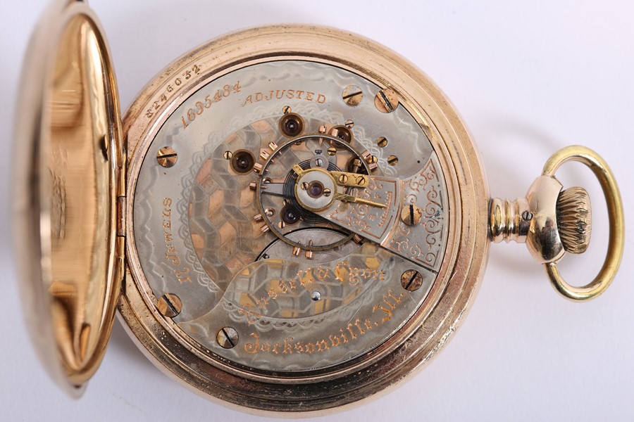 A gilt cased pocket watch by Illinois Watch Co. - Image 3 of 5