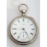 19th century silver cased pocket watch by American Watch Co.