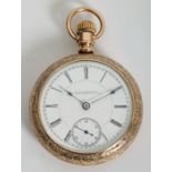 1880s open-faced pocket watch by Rockford Watch Company.