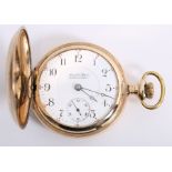 A gilt cased pocket watch by Illinois Watch Co.
