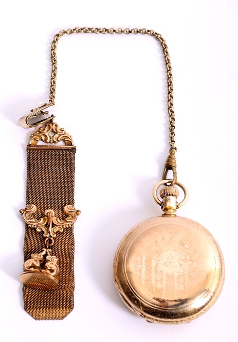 A Gilt cased pocket watch by Elgin, U.S.A. - Image 6 of 6