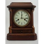 A late 19th century, German, walnut, bracket clock by Hamburg American Clock Co.