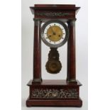 A Louis Phillipe, mahogany, Empire-style, portico clock
