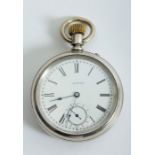 Late 19th century pin-set pocket watch