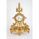 A Beaux Arts, French, ormolu mantle clock.