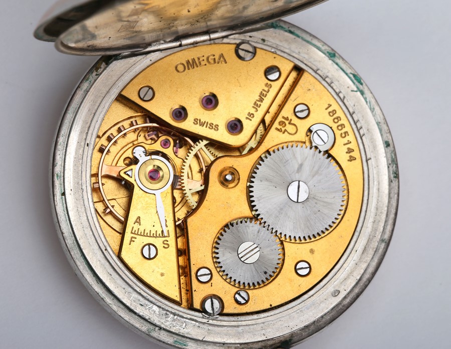 Omega silver-cased pocket watch. - Image 3 of 4