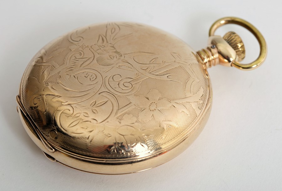 A gilt cased pocket watch by Illinois Watch Co. - Image 2 of 5