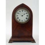 Inlaid mahogany cased lancet clock, for Weir & Sons.