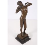 AFTER DESIGN BY MICHAEL ANGELO A BRONZE FIGURE modelled as a male classical figure shown standing on