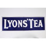 AN ENAMEL SIGN inscribed Lyons Tea 31cm x 91cm