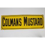 AN ENAMEL SIGN inscribed Colman's Mustard 31cm x 92cm