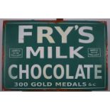 A METAL WALL SIGN inscribed Fry's Milk Chocolate of recent manufacture 61cm x 72cm