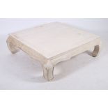 AN ORIENTAL DESIGN HARDWOOD PAINTED COFFEE TABLE