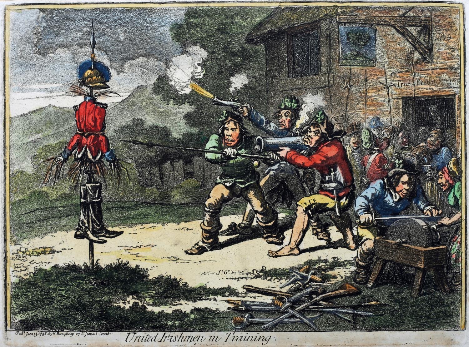 1798 United Irishmen in Training, cartoon by Gillray, published by Thomas McLean. After James