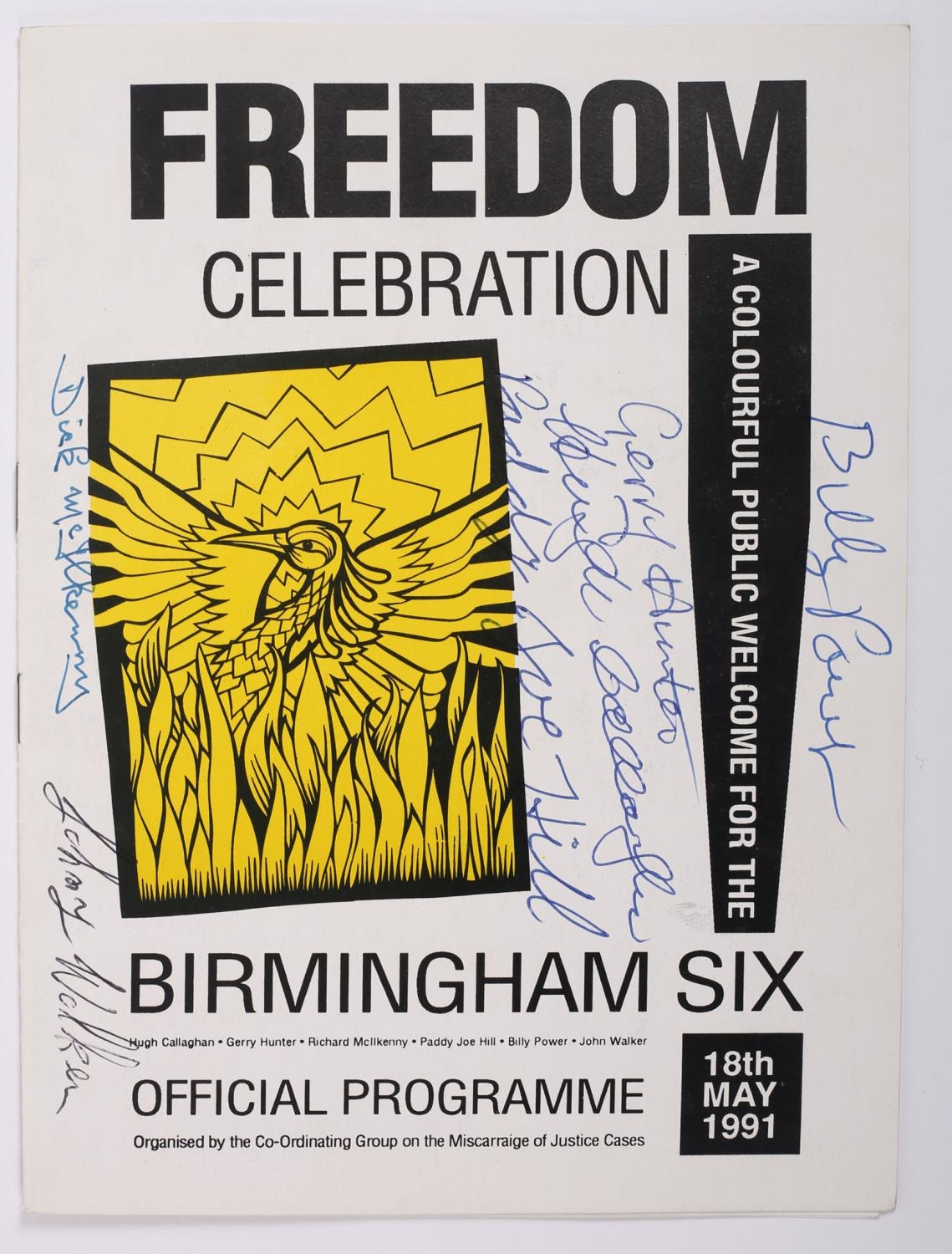 1991 (May 18) Birmingham Six Freedom Celebration, official programme, signed by the Birmingham