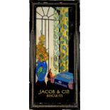 Jacobs Biscuits advertising sign, c.1940s, a box of Jacob & Co.'s Choice Assorted Biscuits in a