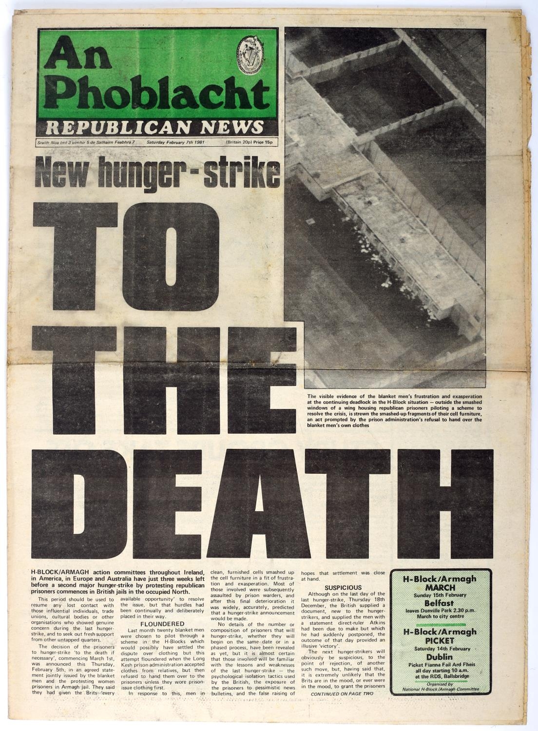 An Phoblacht/Republican News. 1981, all 50 issues of the weekly newspaper published that year.